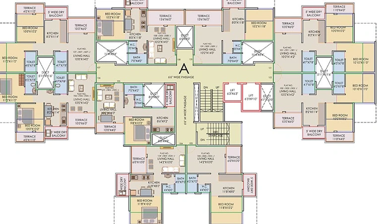 Floor Plan of Pristine Palms in Wagholi, Pune - Image 202466