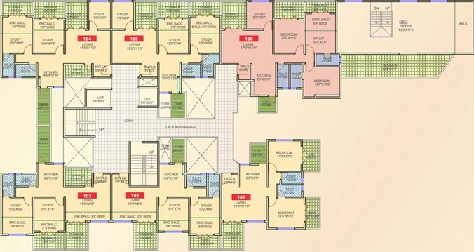 Floor Plan of Archana Kohinoor Glory in Mohammed Wadi, Pune - Image 116456