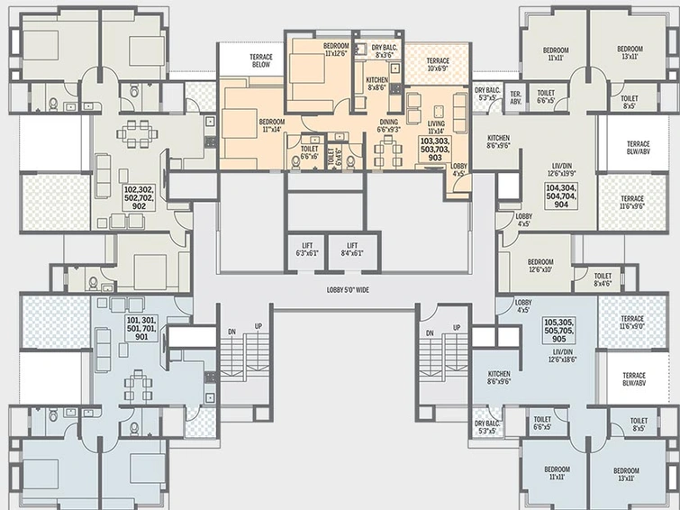 Floor Plan of Pate Fiesta in Baner, Pune - Image 202527