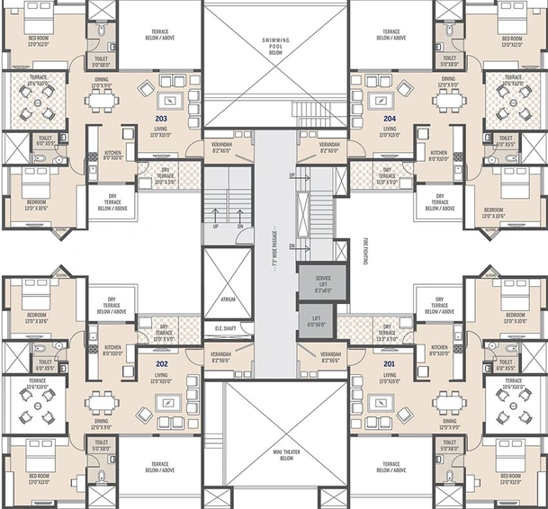 Floor Plan of Pate Seya in Sinhagad Road, Pune - Image 202543