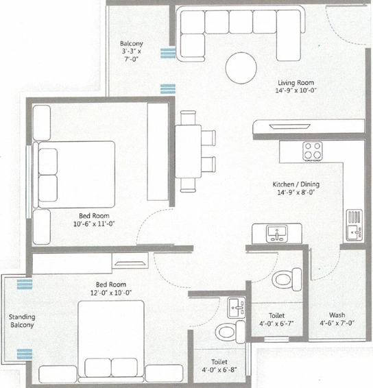 2 BHK Flat in Sarva Shubham Park in Gorwa, Vadodara - Image 826767