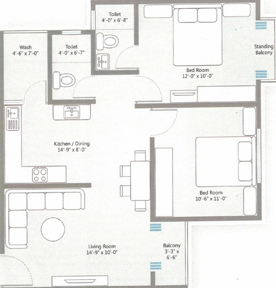 2 BHK Flat in Sarva Shubham Park in Gorwa, Vadodara - Image 826768