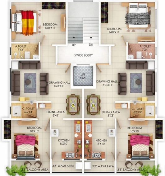 Floor Plan of Gruh Chhaya Sparsh 2 in Swawlambi Nagar, Nagpur - Image 118673
