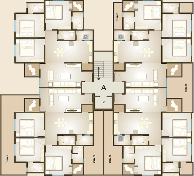Floor Plan of Shree Shreenath Avenue in Bhayli, Vadodara - Image 202620