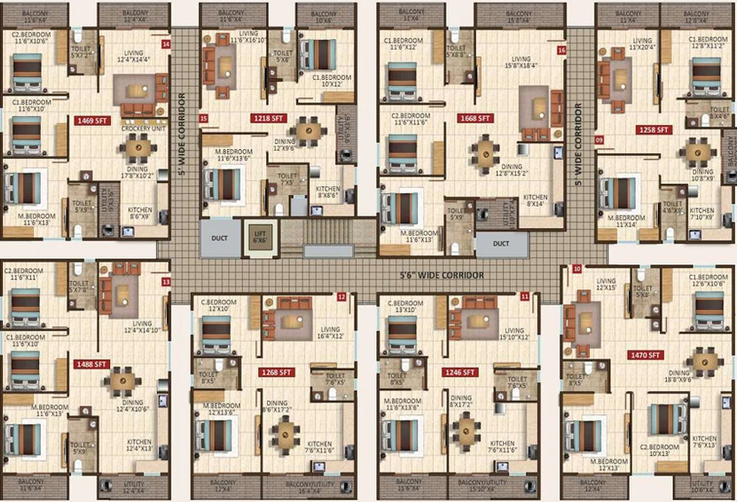 Floor Plan of Sri Balaji Signature in Thanisandra, Bangalore - Image 202638