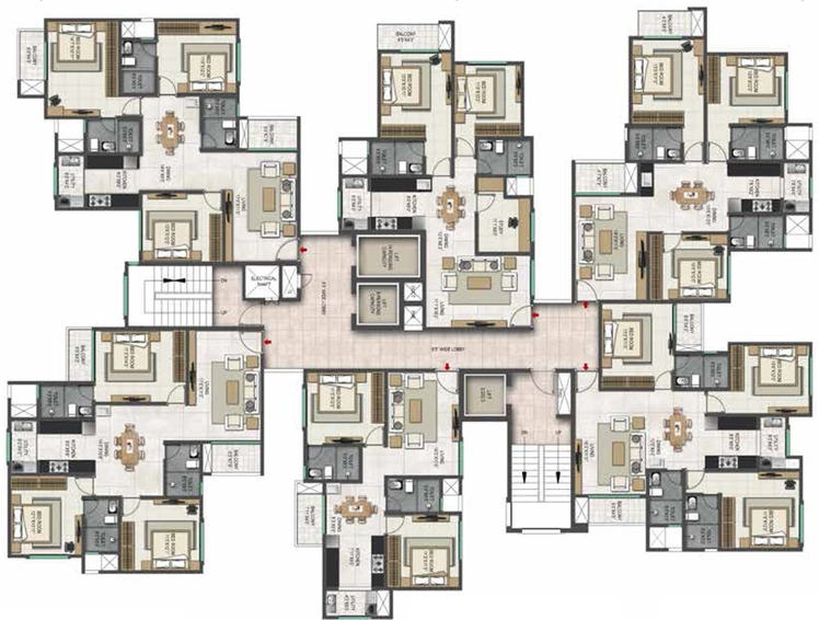 Floor Plan of Navami Chamara Heights in Yeshwanthpur, Bangalore - Image 202727
