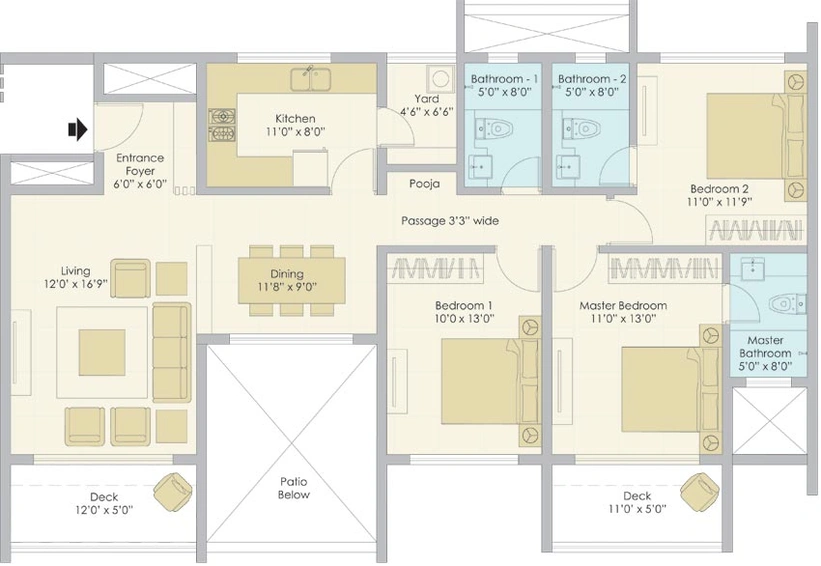 3 BHK Flat in Peninsula Ashok Meadows in Hinjewadi, Pune - Image 759565