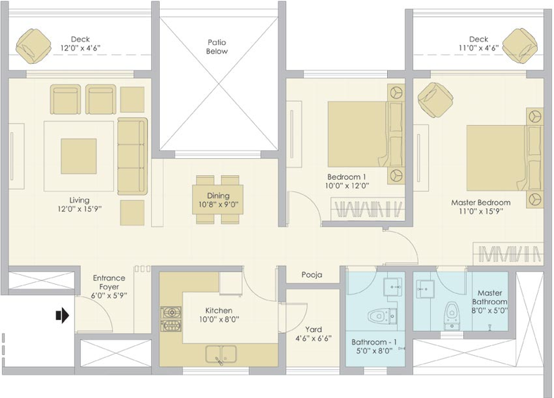 2 BHK Flat in Peninsula Ashok Meadows in Hinjewadi, Pune - Image 759564