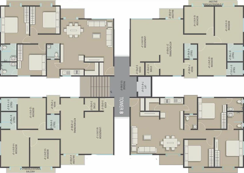 Floor Plan of Shree Shyama Residency in Akota, Vadodara - Image 202779