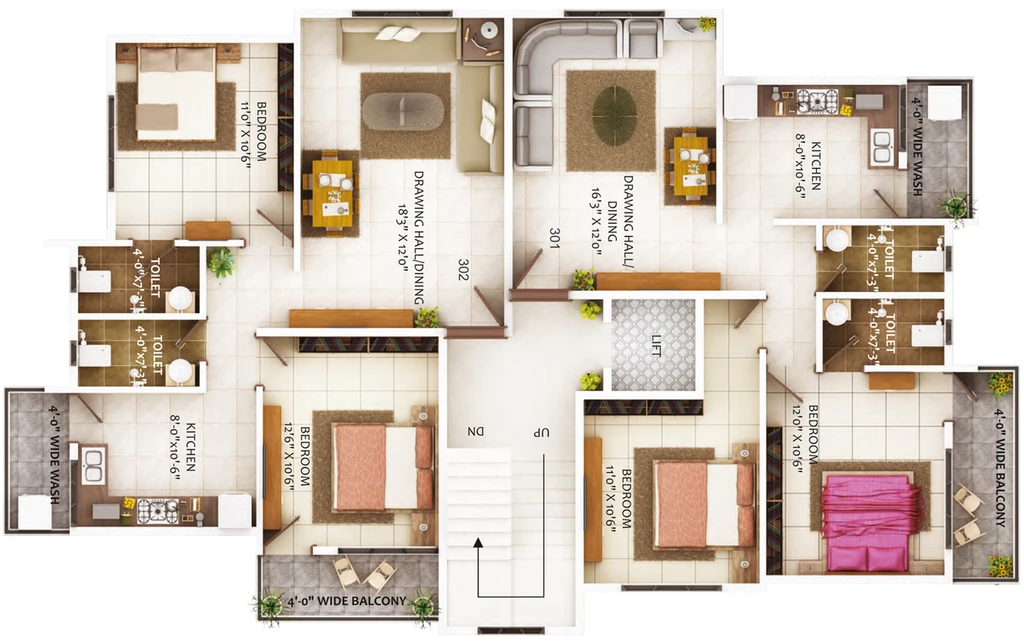 Floor Plan of SG Mrignayani Enclave in Azamshah Layout, Nagpur - Image 118246