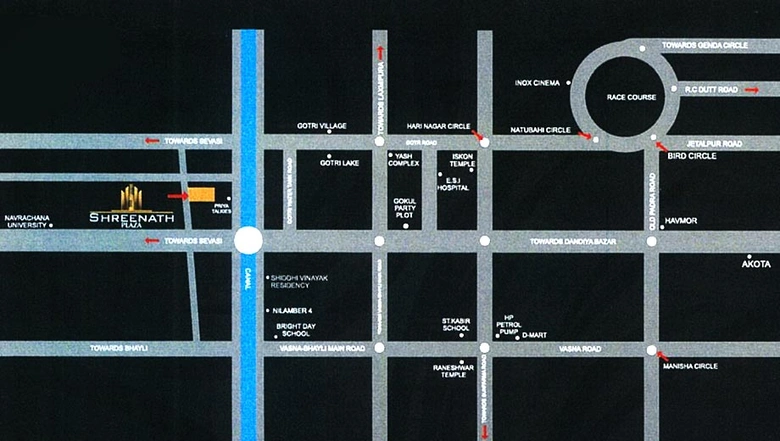 Location of Shreenath Plaza in Gokul Nagar, Vadodara - Image 202821