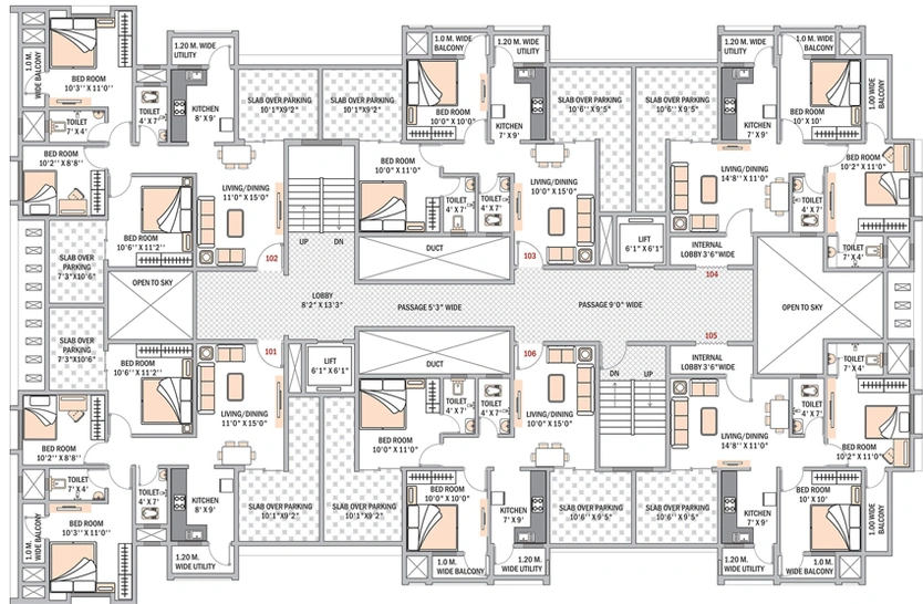 Floor Plan of Nanis Vedant Garnet in Sonegaon, Nagpur - Image 118685