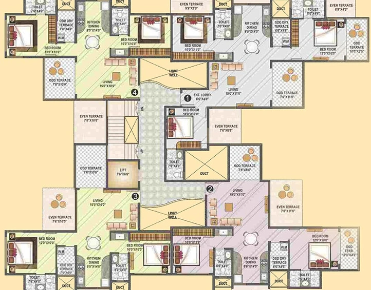 Floor Plan of Rama Richwood in Chikhali, Pune - Image 202924