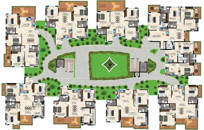 Floor Plan of Preeti Elements 5 in Thanisandra, Bangalore - Image 202941