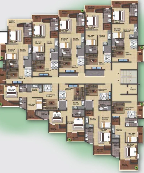 Floor Plan of Preeti Proximity in Sampigehalli, Bangalore - Image 202968