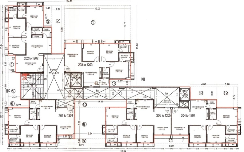 Floor Plan of Sankalp Greens in Koteshwar, Ahmedabad - Image 117228