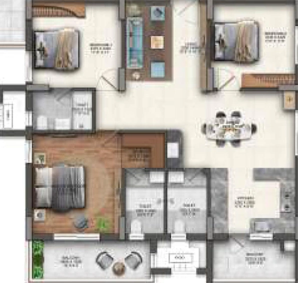 3 BHK Flat in Pranava East Crest in Hastinapuram, Hyderabad - Image 826919
