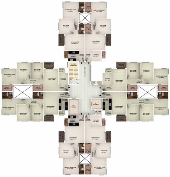 Floor Plan of Provident Rays of Dawn in Mysore Road, Bangalore - Image 203031