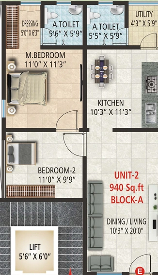2 BHK Flat in SGK Sunview Homes in Electronic City, Bangalore - Image 826930