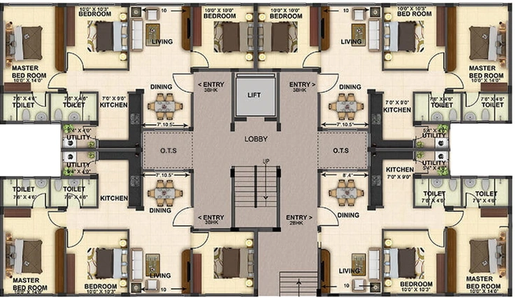 Floor Plan of Provident Welworth City in Doddaballapur, Bangalore - Image 203100