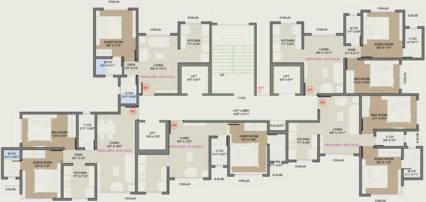 Floor Plan of Vaibhavlaxmi Templum Heights in Vikhroli East, Mumbai - Image 94366