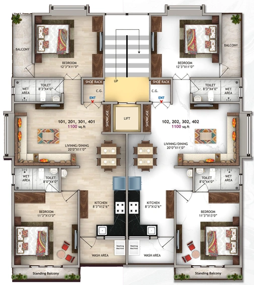 Floor Plan of Rai Sai Heritage in Bajaj Nagar, Nagpur - Image 118253