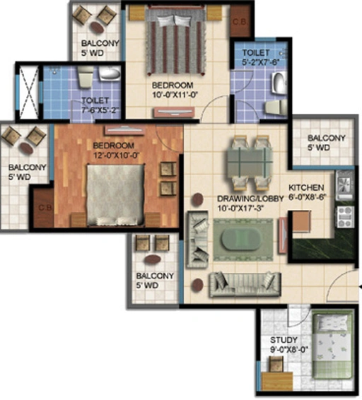 2 BHK Flat in NCR Olympia in Greater Noida West, Greater Noida - Image 827011
