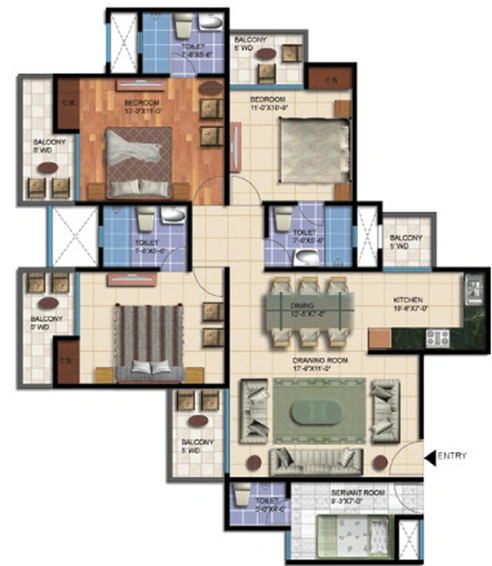 3 BHK Flat in NCR Olympia in Greater Noida West, Greater Noida - Image 827013