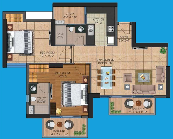 2 BHK Flat in Presidency Heights in Yamuna Expressway, Greater Noida - Image 827021