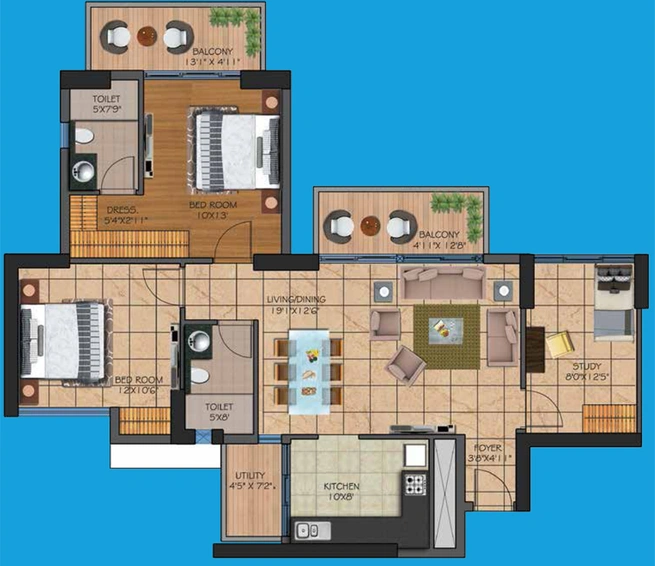 2 BHK Flat in Presidency Heights in Yamuna Expressway, Greater Noida - Image 827022