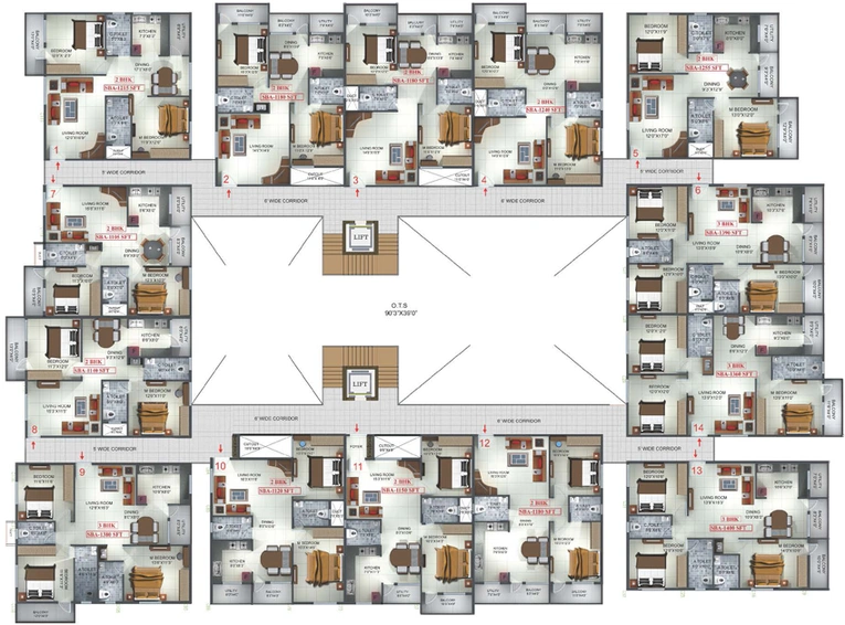 Floor Plan of SM Windsor Homes in KR Puram, Bangalore - Image 203456