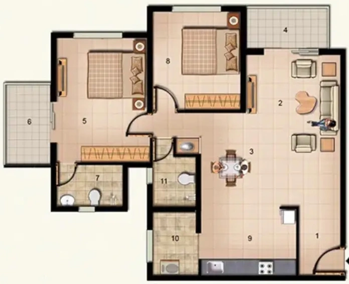 2 BHK Flat in Jains Swadesh in Uttarahalli, Bangalore - Image 827075