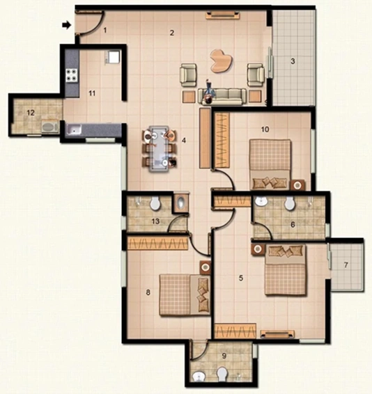 2 BHK Flat in Jains Swadesh in Uttarahalli, Bangalore - Image 827076