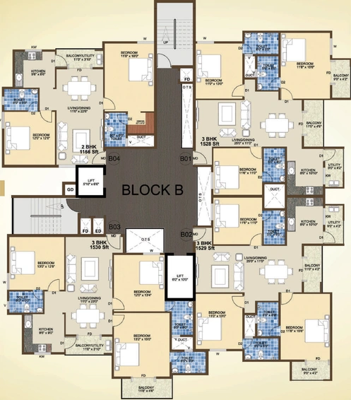 Floor Plan of Confident Aquila in Sarjapur Road, Bangalore - Image 203516