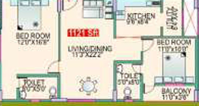2 BHK Flat in Mahaveer Chalet in KR Puram, Bangalore - Image 827110