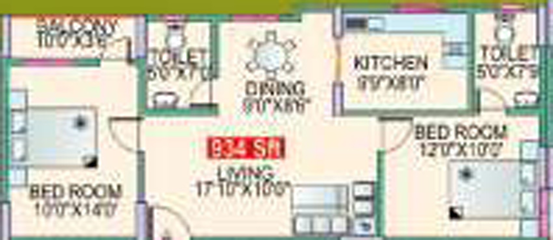 2 BHK Flat in Mahaveer Chalet in KR Puram, Bangalore - Image 827109
