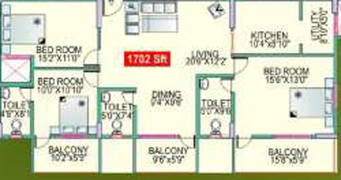 3 BHK Flat in Mahaveer Chalet in KR Puram, Bangalore - Image 827112