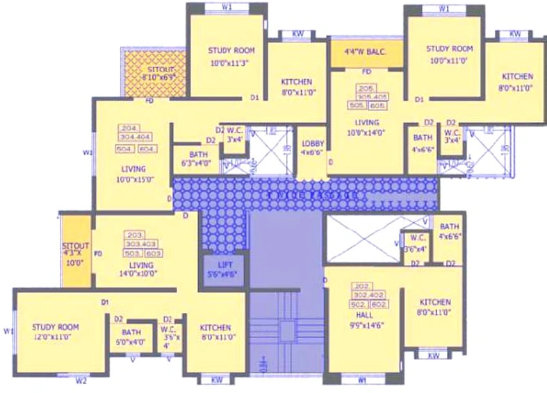 Floor Plan of Krushnai Vrundaavan Heights in Saswad, Pune - Image 203634
