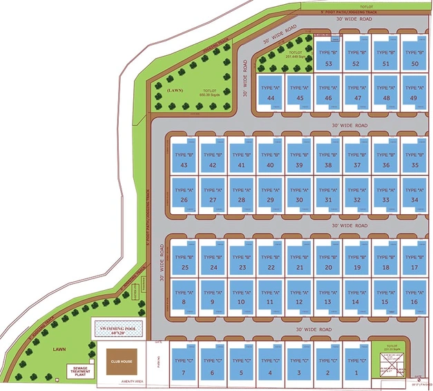 Master Plan of AZ Shangrila Villas in Kompally, Hyderabad - Image 203660