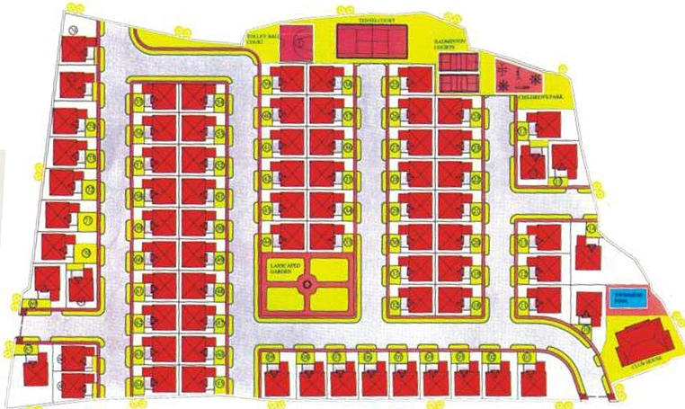Master Plan of Modi Silver Oak Bungalows Phase 1 in Cherlapally, Hyderabad - Image 203674