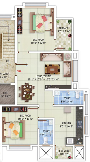 3 BHK Flat in Shree Sukh Saroj in Zingabai Takli, Nagpur - Image 758209