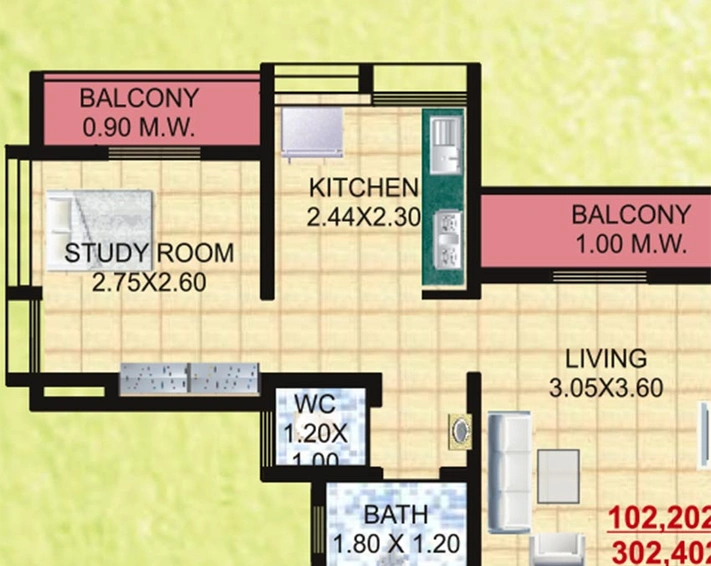 1 BHK Flat in Saarvi Nisarg in Alephata, Pune - Image 827164