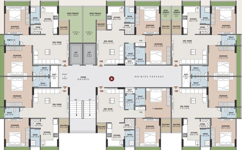 Floor Plan of Neev Neelkanth Greens in Narolgam, Ahmedabad - Image 117250