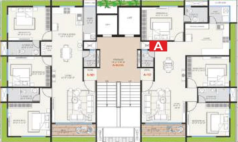 Floor Plan of Kohinoor Santorini Seven in Dumas Road, Surat - Image 203825