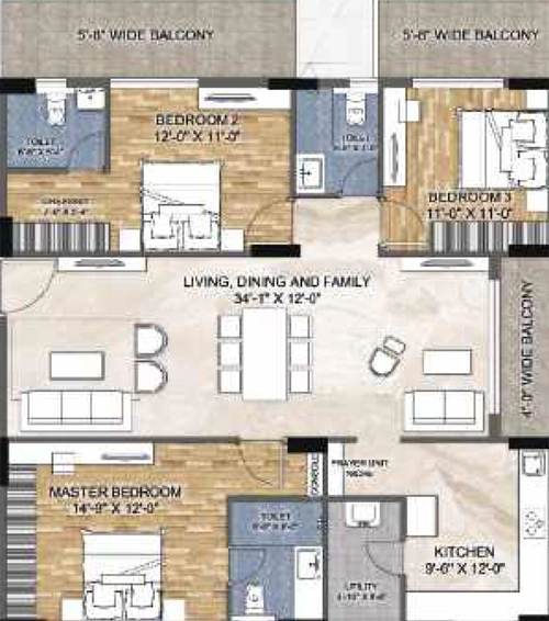 3 BHK Flat in Namishree Trident in Vanasthalipuram, Hyderabad - Image 827194
