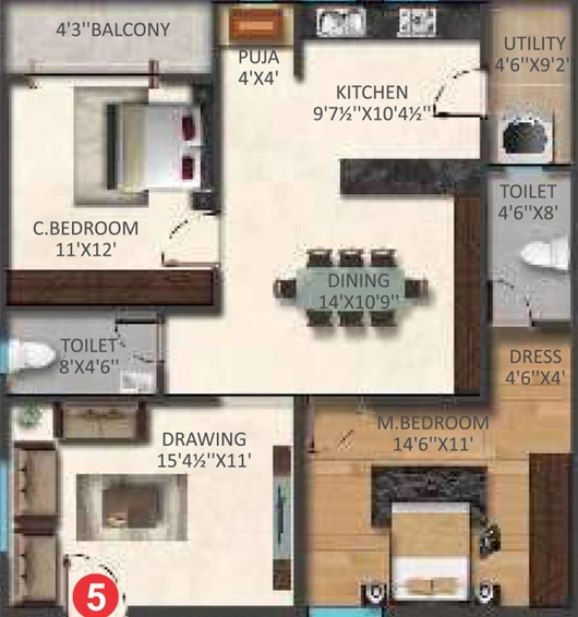 2 BHK Flat in Akshita Heights 6 in Malkajgiri, Hyderabad - Image 827212