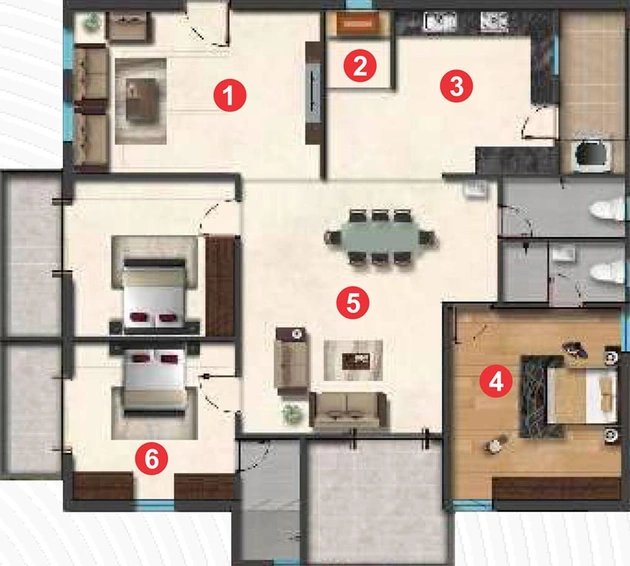 3 BHK Flat in Akshita Heights 6 in Malkajgiri, Hyderabad - Image 827217