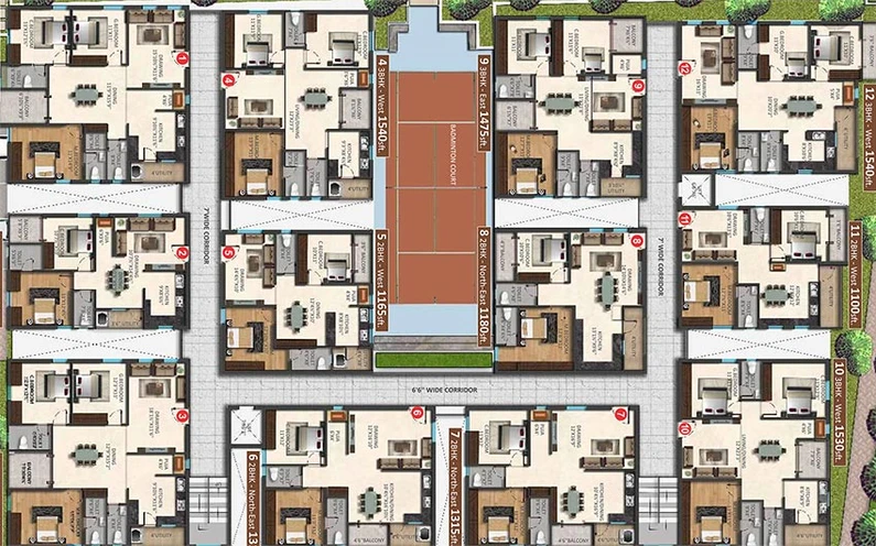 Floor Plan of Akshita Heights 6 in Malkajgiri, Hyderabad - Image 203923
