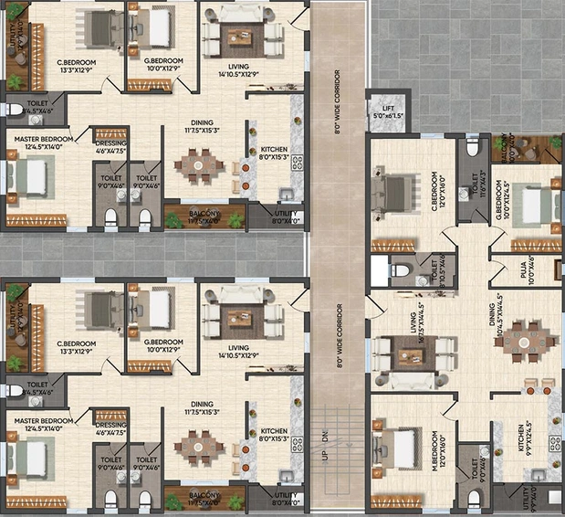 Floor Plan of GK Surya Arcade in Kowkoor, Hyderabad - Image 203994