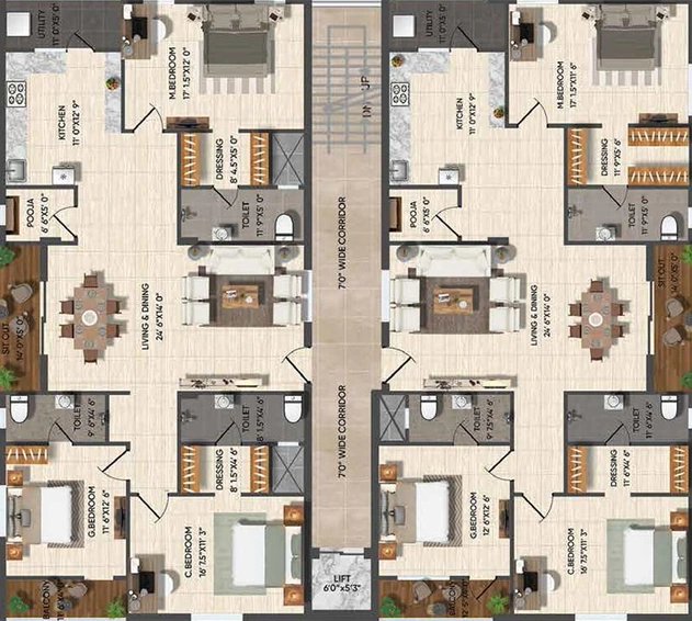 Floor Plan of GK Ram's Arcade in Kapra, Hyderabad - Image 204001
